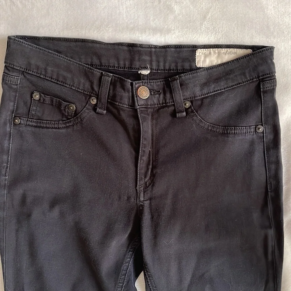 Rag & Bone Plush Black Skinny Legging midrise jean Sz 27
